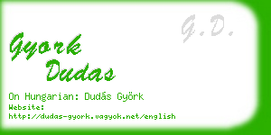 gyork dudas business card